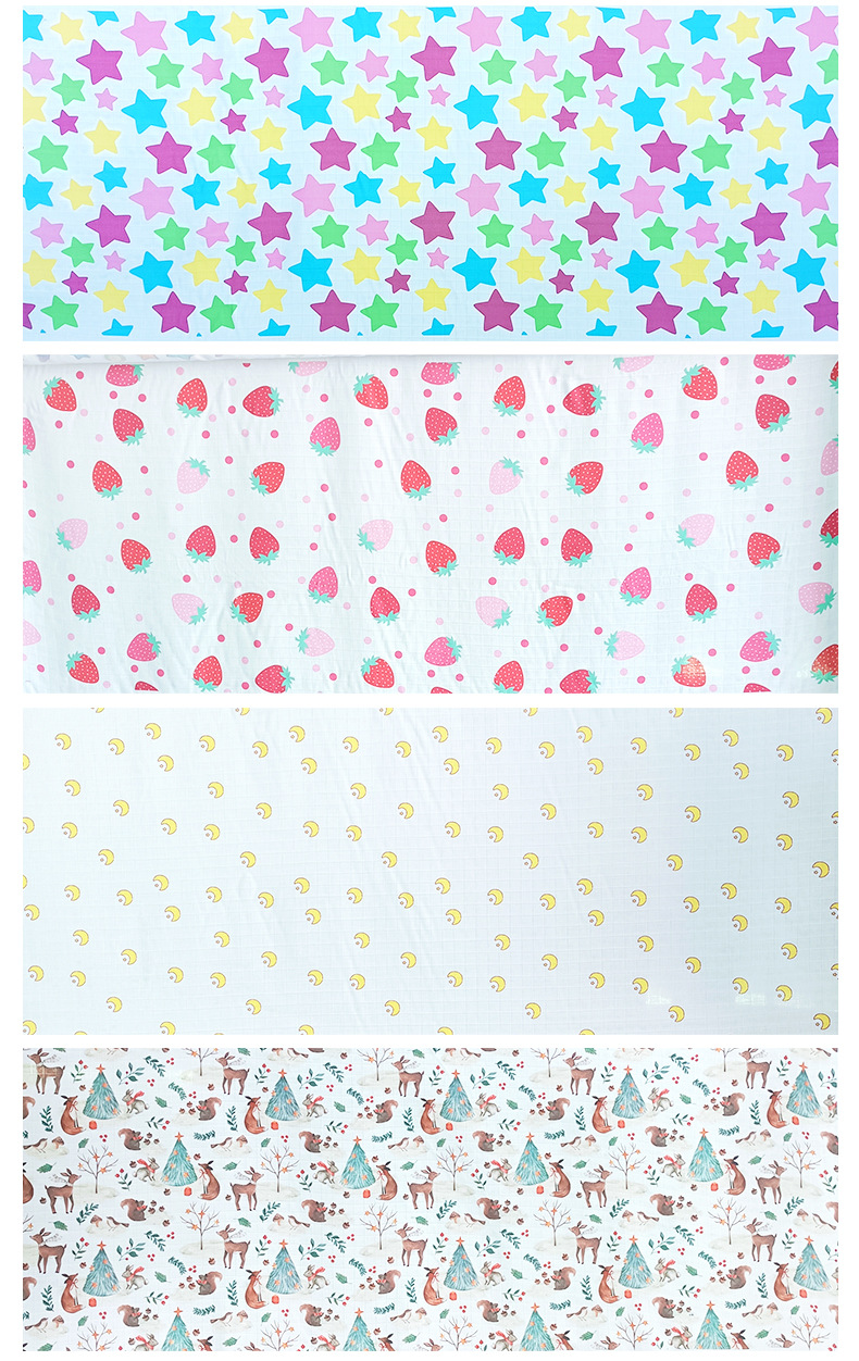 源头厂家muslin纱布印花全棉竹棉面料数码印花图案多样来图定 制详情13