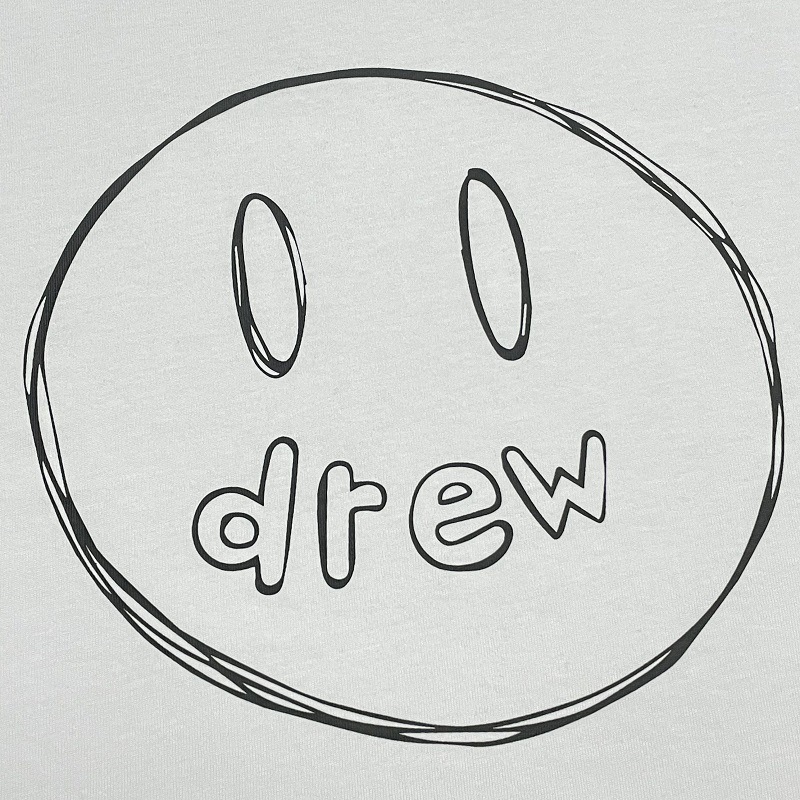 Sketch smiling face DREW, a niche streetwear brand, American high street loose men's couple summer pure cotton short-sleeved T-shirt Application Scenario