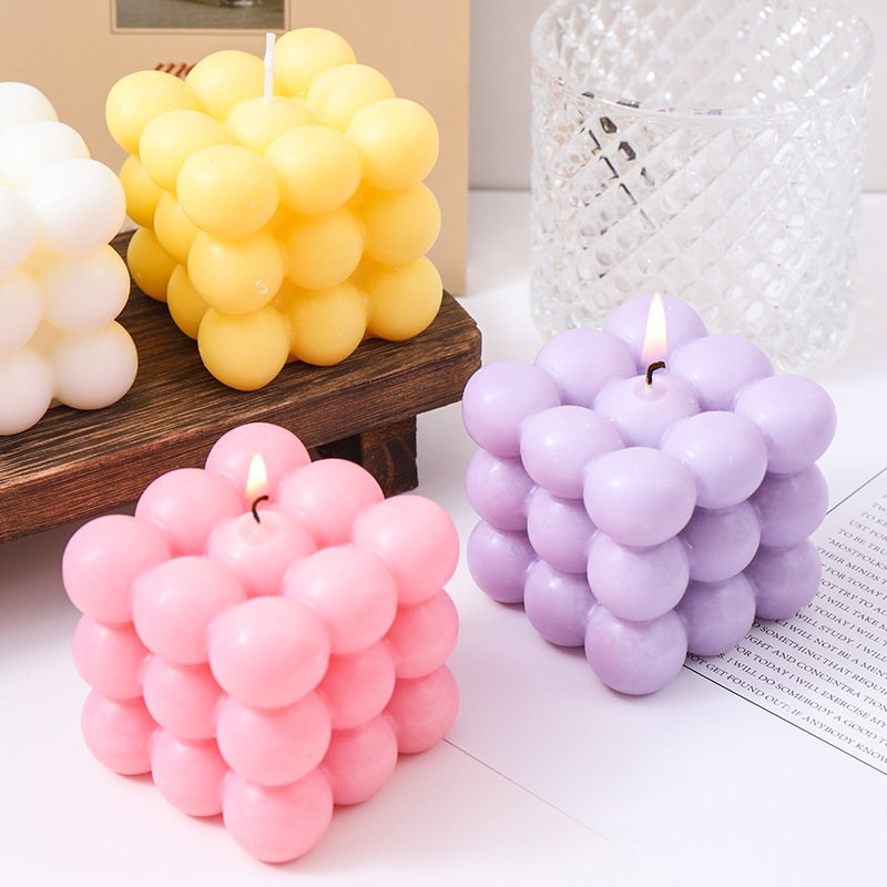 造型魔方香薰蜡烛批发香氛家居摆件ins风香熏生日腊烛创意伴手礼