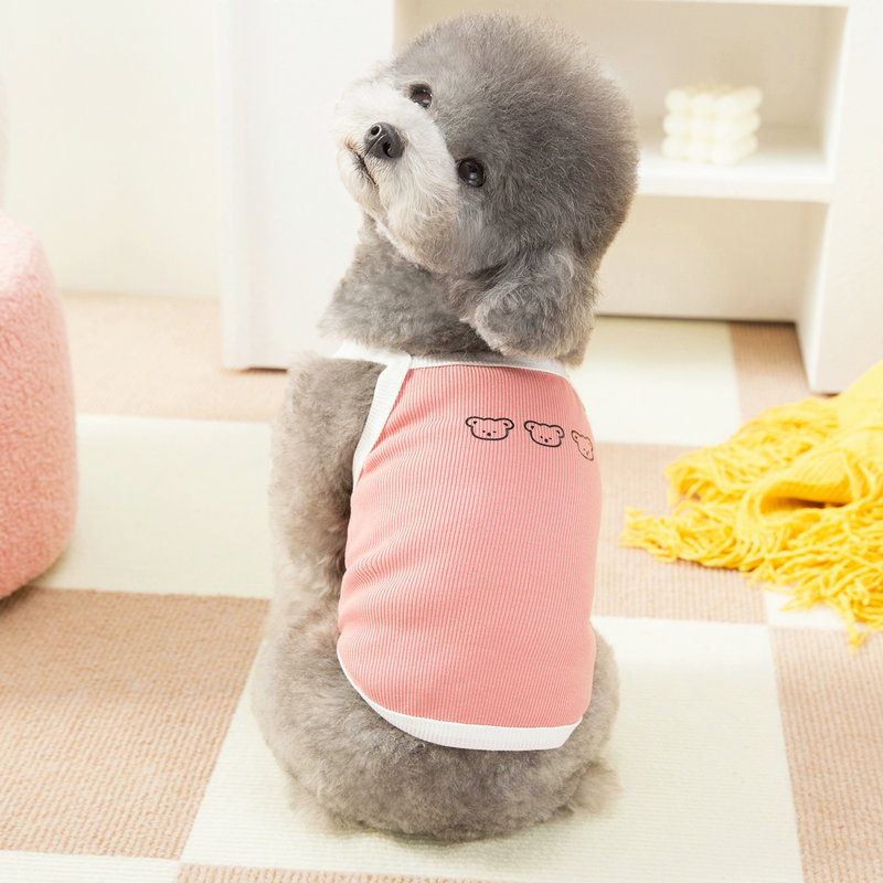 Wholesale pet dog clothes, puppy Teddy bear halter tops, pet striped vests, summer thin skirts Specification image