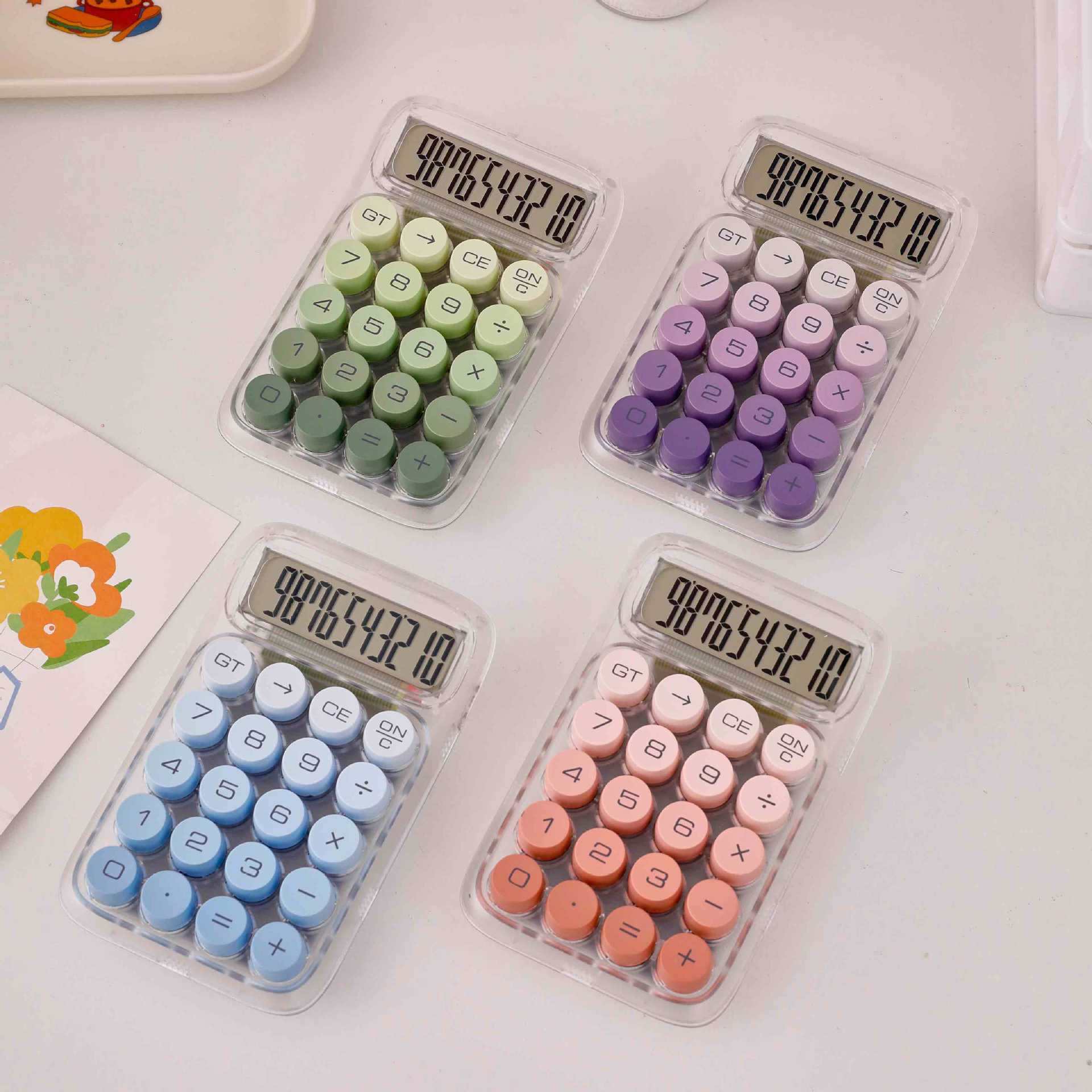 Transparent gradient color calculator, portable high appearance level student examination office calculator, large keys on the calculator details Picture