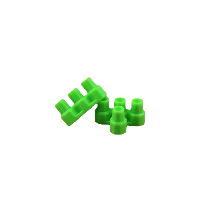 TX4Z302015 Soft Green T-shaped 4-column soft rubber building blocks, building block accessories, octagonal building blocks, universal building blocks Item Picture