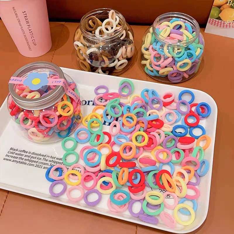 Children's Scrunchie High Stretch Hair Tie For Girls Baby Hair Tie Hair Cord Does Not Hurt Hair Cord Color Canned Small Rubber Band Hair Accessories Specification drawing