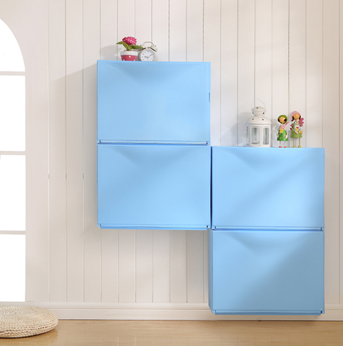 2ts Shoe cabinet Plastic storage cabinet Children's wardrobe baby storage Free combination folding storage cabinet