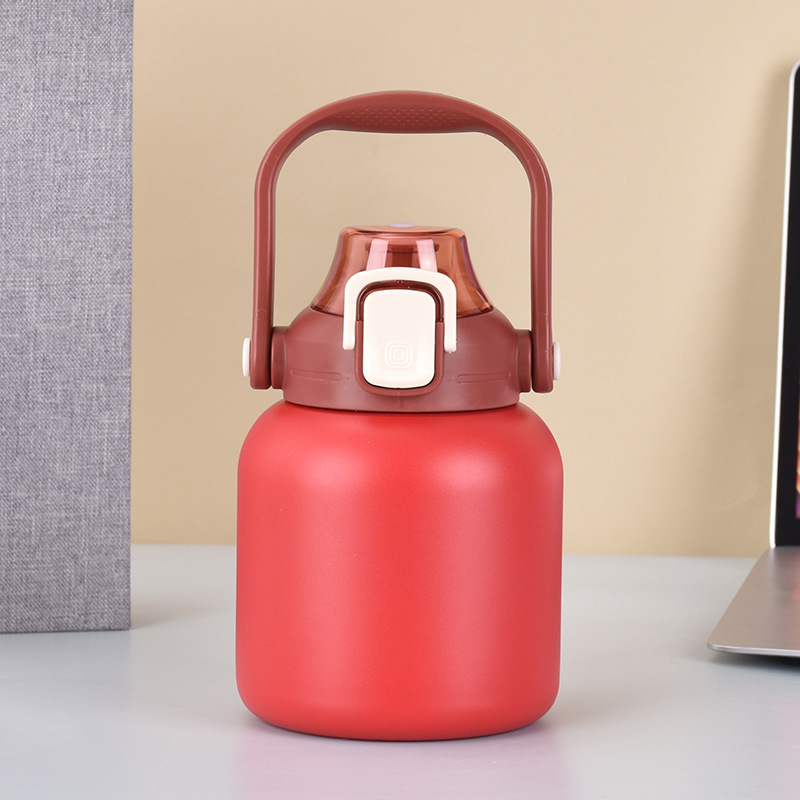 304 Stainless Steel Student Pot Belly Cup Outdoor Portable Portable Sports Kettle Vacuum Vacuum Cup With Straw Clamshell details Picture