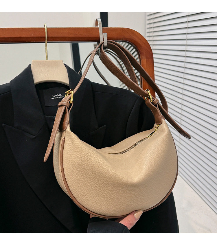 复古单肩包软皮饺子包包新款大容量休闲简约腋下包百搭单肩斜挎包详情1