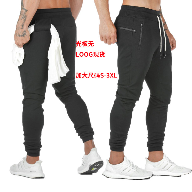 Logo-Free Muscle Euro-American Sweatpants Men's Fitness Hanging Towel Pants Running Training Shorts