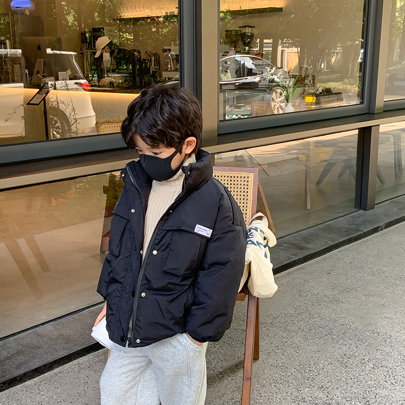 AOAOKIDS Children's cotton-padded Clothes 2022 Winter Collection New Trendy Korean-style thickened cotton-padded clothes for boys, children's bread jackets and cotton-padded jackets Specification image