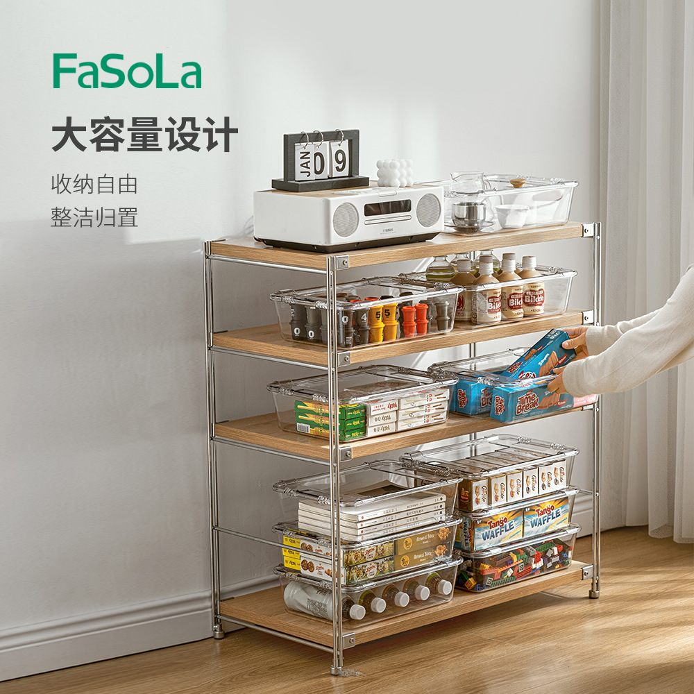 FaSoLa家用化妆品收纳盒透明桌面零食置物盒面膜护肤品整理收纳筐详情图4