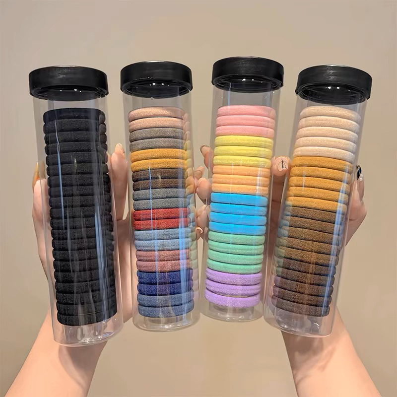 Simple hair tie, rubber band, women's hair tie, new style, elegant ponytail hair band, high-elasticity leather case, comfortable 2025 Specification image