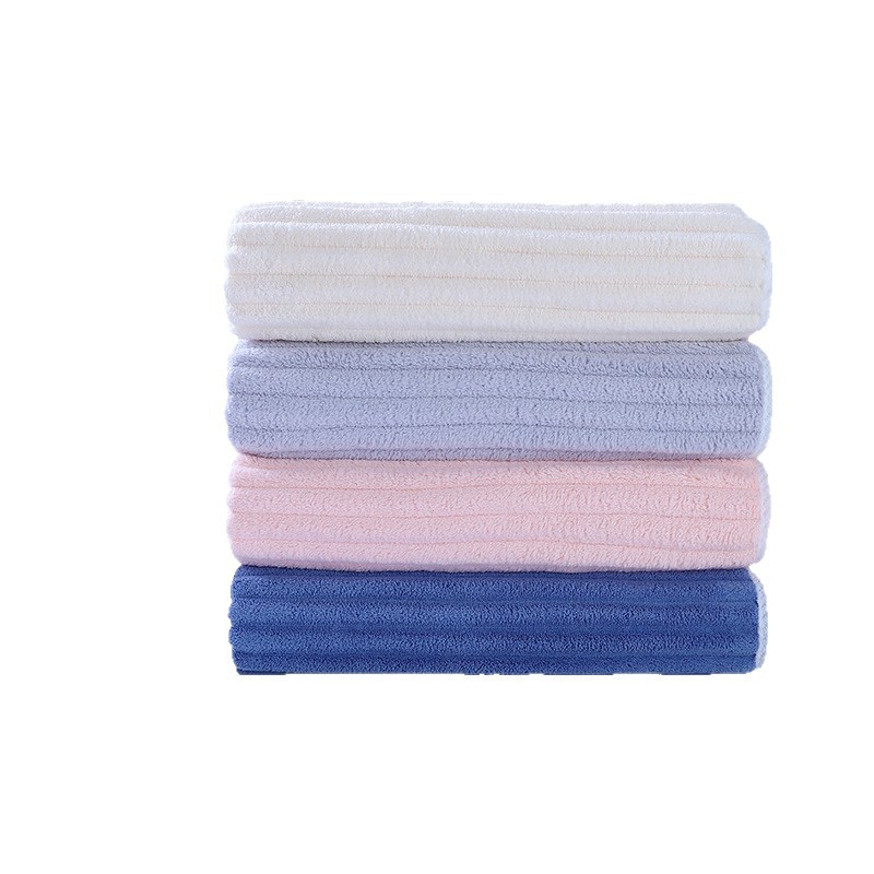 Candy strip coral fleece towel bath towel, super soft and comfortable, thickened super absorbent hand towel, adult household wholesale Item Picture