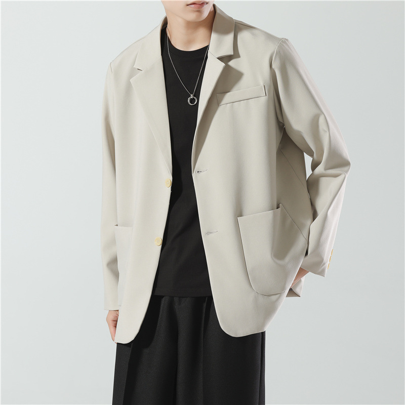 Men's casual suit jacket 2022 Japanese dark fashion wide single Western-style men's Korean-style trendy solid color small suit details Picture
