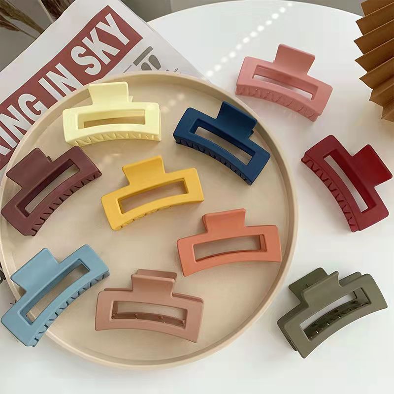 Temperament Frosted Square Hairpin Internet Celebrity Shark Clip Korean Back Of Head Half Ponytail Clip Hairpin Headpiece