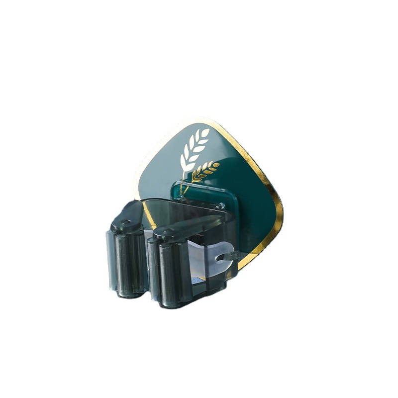 Light luxury style wheat ear mop holder, creative, compact and multi-functional storage, strong adhesive, bathroom no need for drilling diamond-shaped stickers details Picture