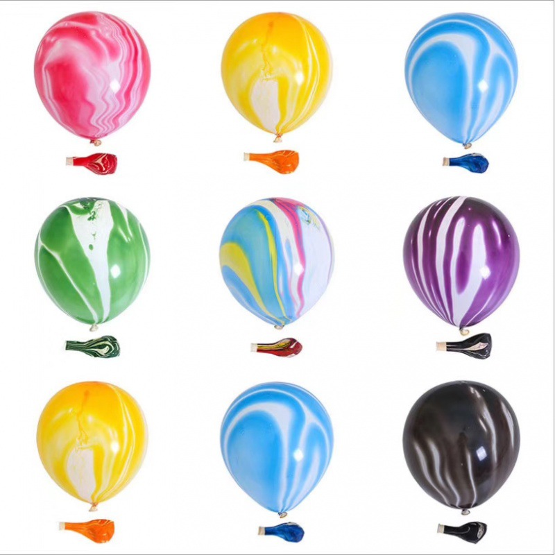 10寸加厚玛瑙彩云气球 云彩乳胶气球 生日派对布置婚庆装饰用品