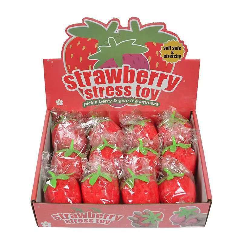 New and unique release simulation fruit strawberry pinching fun release slow rebound stress-relieving toy release strawberry flour ball pic 6