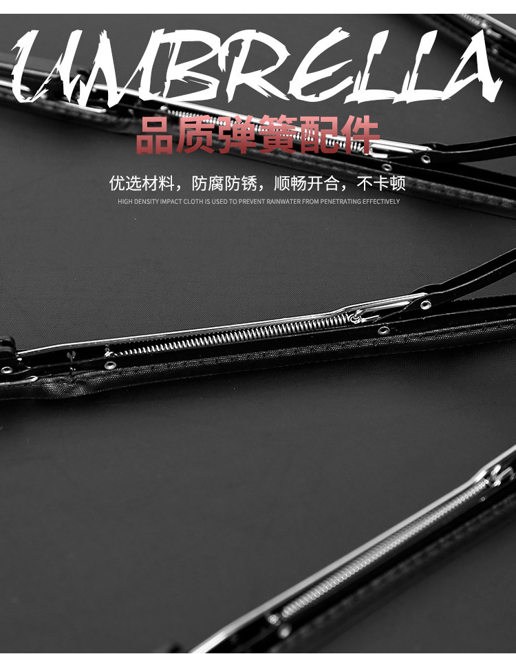 自动商务伞雨伞三折加大防风黑胶防晒伞商务礼品伞加印LOGO广告伞详情8