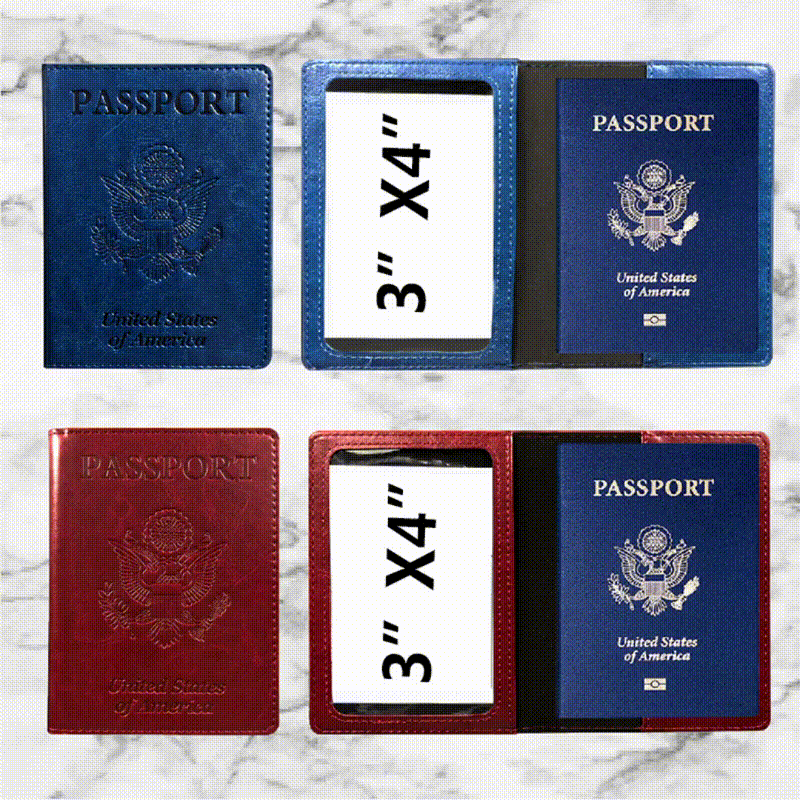 现货美国护照保护套passport卡套多种颜色可定pu仿皮革护照夹图