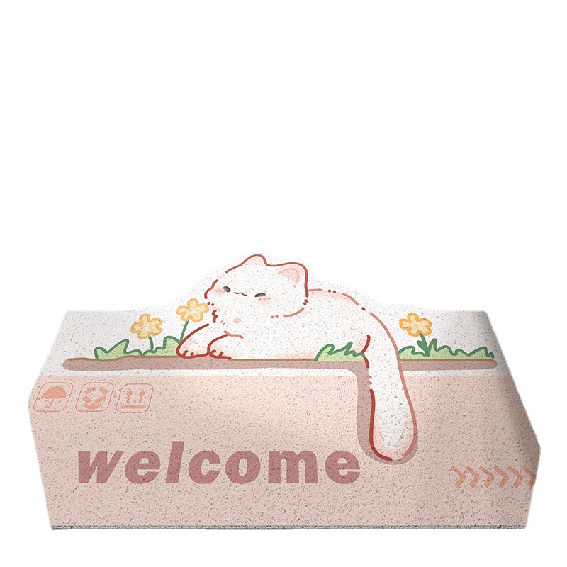 Cartoon Can Love Household Wear-Resistant Entrance Door Scraping Dirt Mat Household Non-Slip Wear-Resistant Silk Ring Mat Item Picture