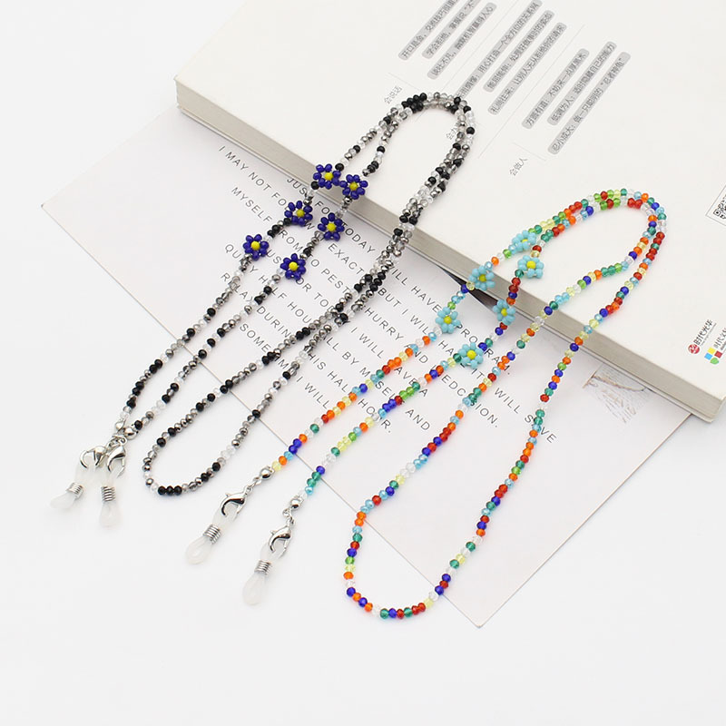 Wholesale chains, Bohemian eyeglass chains, women's colorful crystal beaded necklaces, mask and eyeglass anti-loss lanyards details Picture