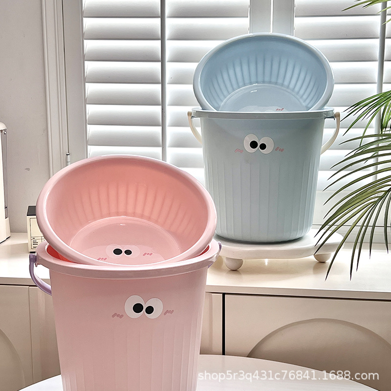 新款大眼仔舍洗漱套装水桶大学生开学高中生洗澡桶寝室耐用