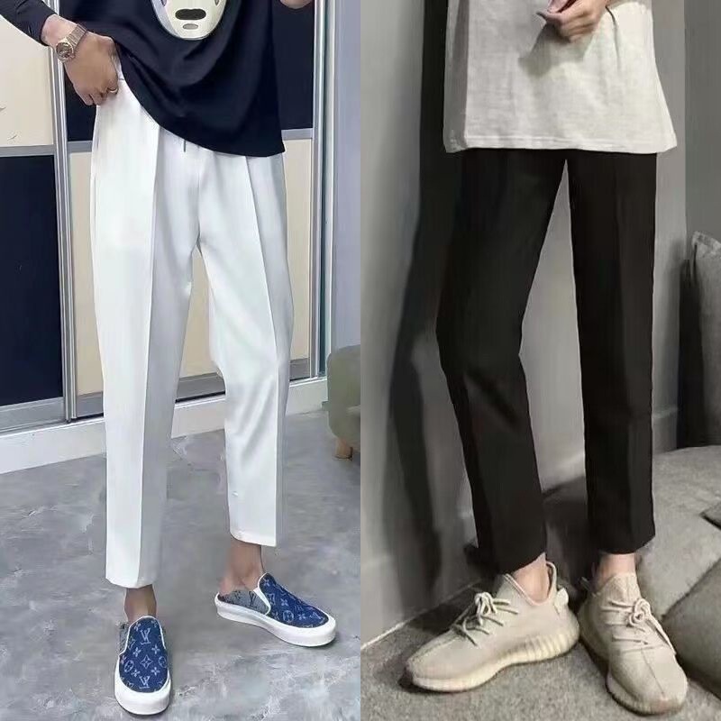 Summer thin trendy brand Black Knight mini dress pants, social spirit, trendy small feet, straight leg, 9-inch casual pants for men Application Scenario