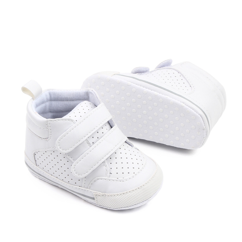 Four Seasons New 0-1-year-old baby shoes, PU leather soft-soled double Velcro baby walking shoes, Spring 2745 Application Scenario