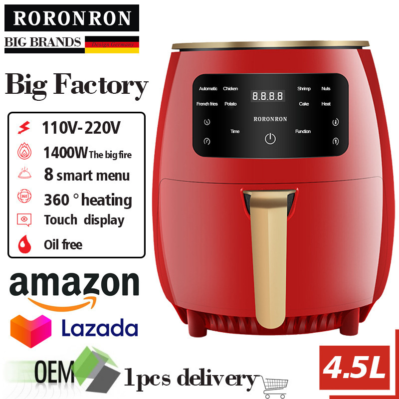 4.5L household air fryer for foreign trade, 110V cross-border American and European standard household electric oven, smart touch screen French fries machine Specification image