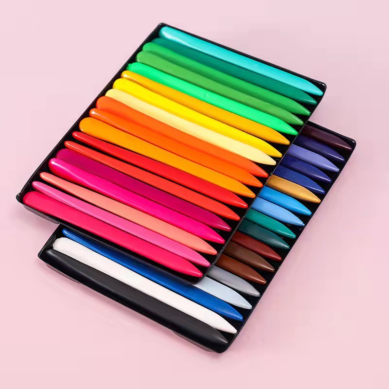 儿童塑料蜡笔安全不脏手幼儿园涂鸦画画可水洗蜡笔12/24/36色套装