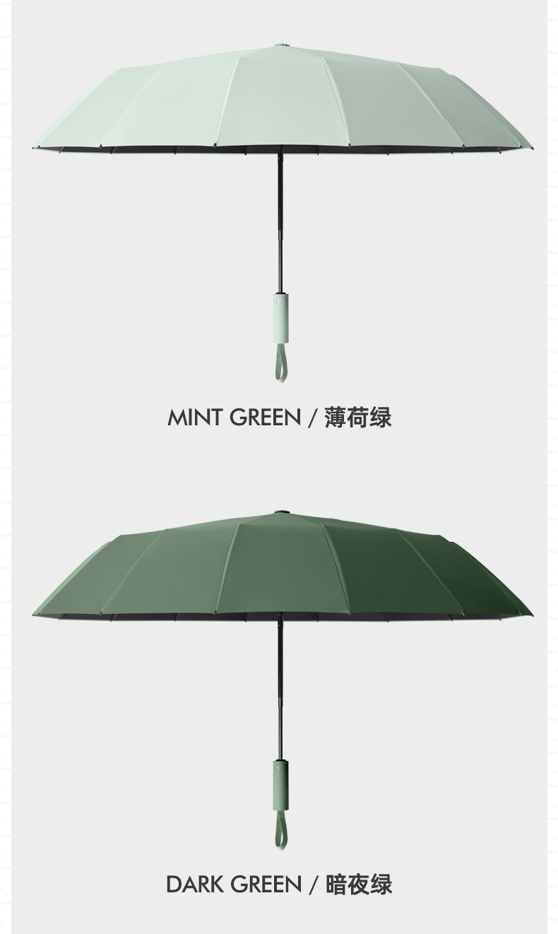 商务三折16骨双龙骨全自动雨伞logo广告伞批发太阳伞黑胶礼品厂家详情18
