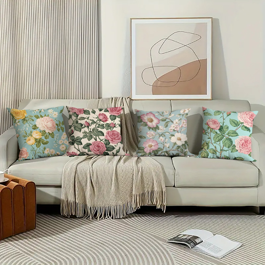 春日花朵抱枕居家沙发装饰抱枕汽车靠枕护腰办公室午休抱枕靠枕套详情图3