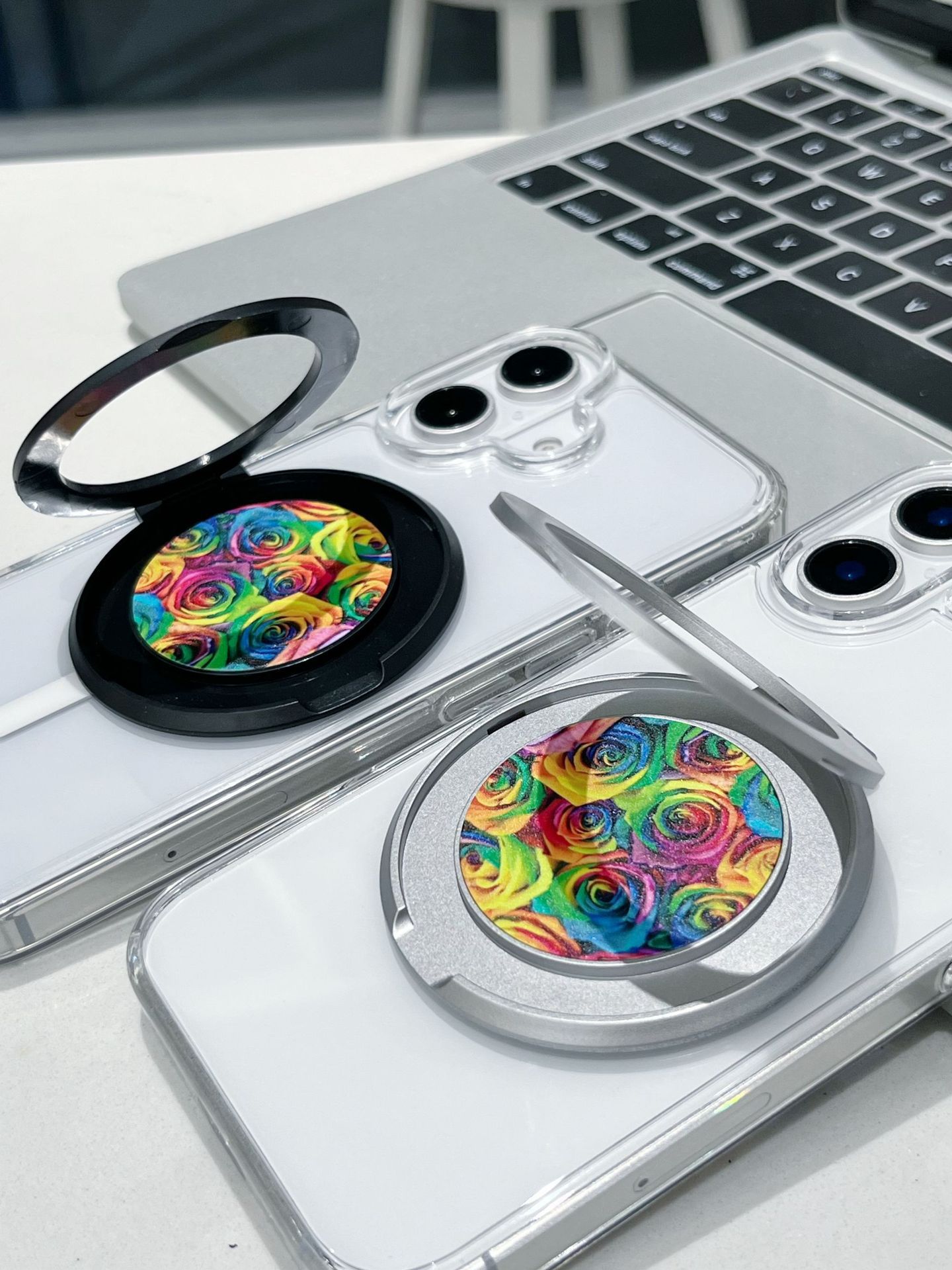 新款多功能便携圆盘指环支架360度旋转背贴手机桌面懒人直播支架详情13