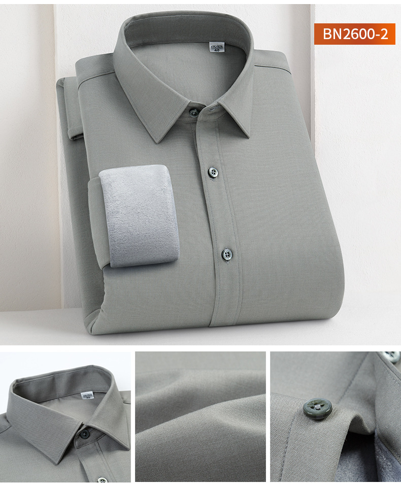 Winter composite one-piece fleece warm shirt for men, business and casual, thickened and fleece high-end wool shirt pic 17