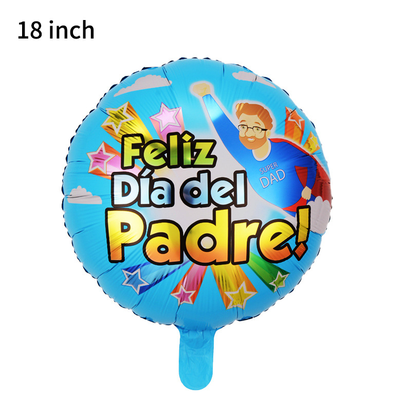 跨境南美外贸气球西班牙语父亲节卡通圆球装饰布置西语铝膜气球详情图3