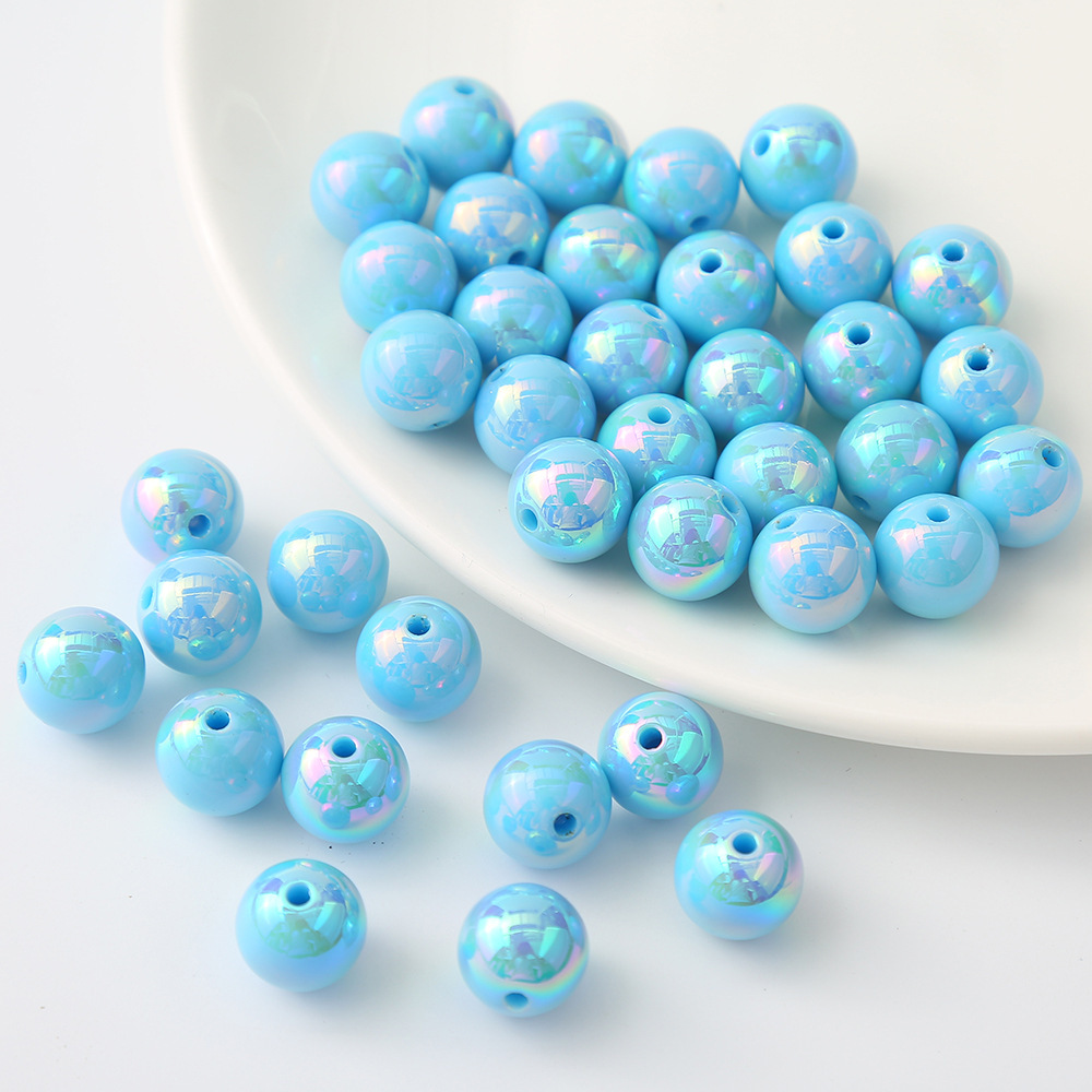 14mm / 16mm acrylic beads, iridescent beads, DIY color-coated handcrafted bead material, wholesale of loose beads, bracelet accessories Item Picture