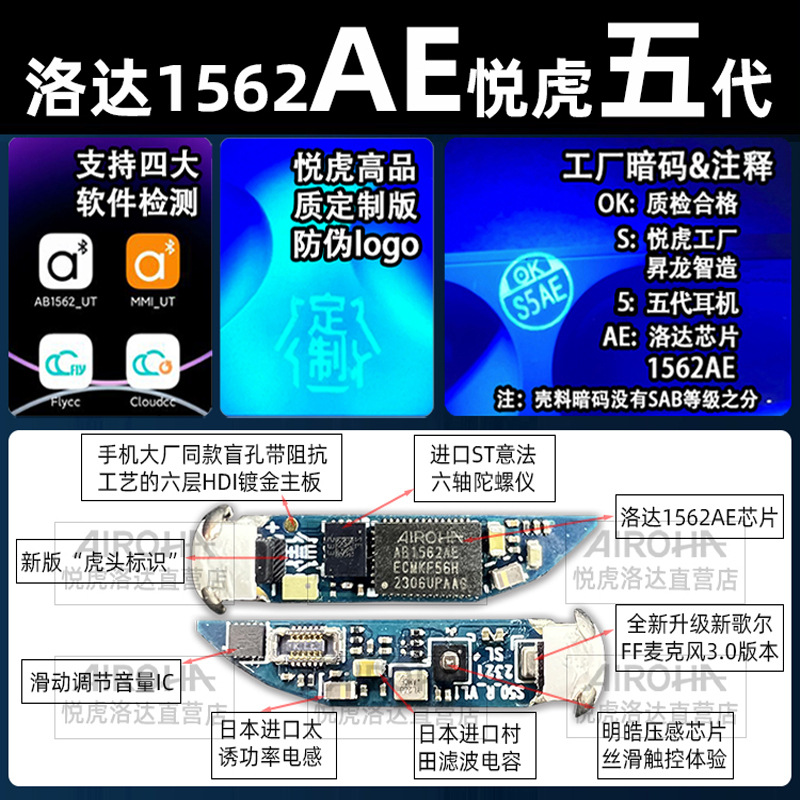 Huaqiang North Yuehu Loda 1562Ae 3, 4, 5 Pro1562u For Apple Huawei Wireless Bluetooth Headphones details Picture