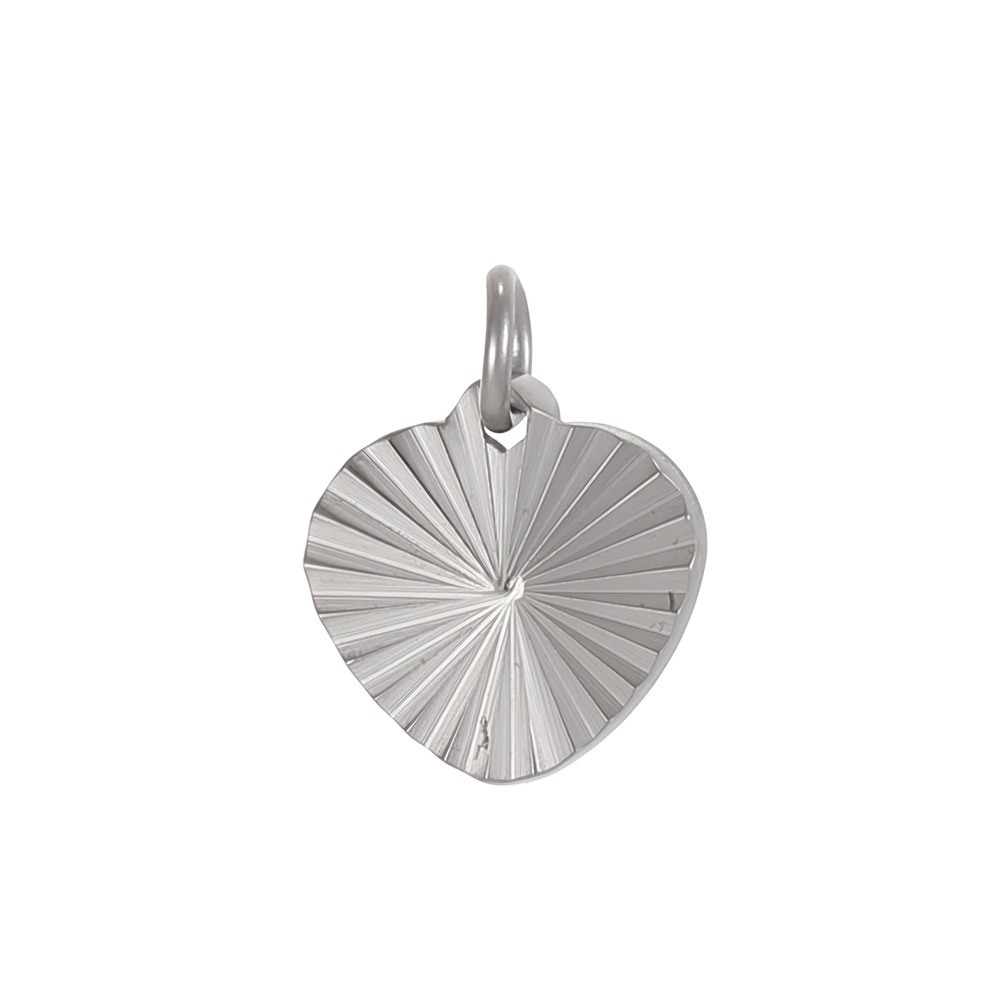 Cross-border best-selling stainless steel pendant texture pattern round plate heart four-leaf clover diy bracelet necklace accessory pic 13