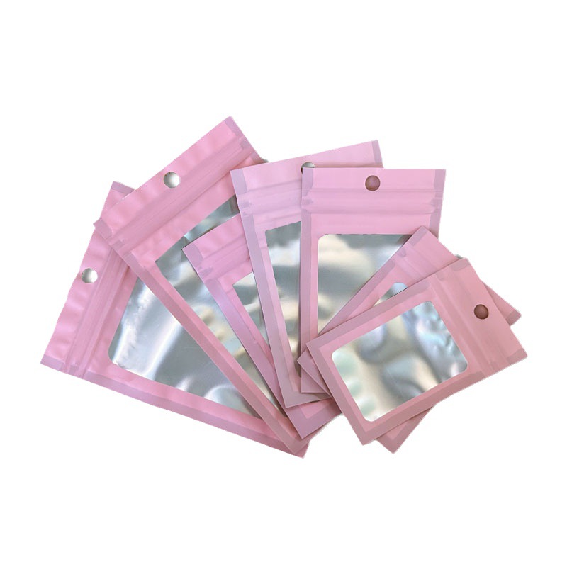 Spot Frosted Yin-Yang Zip-Lock Bag Jewelry Nail Art Bag Simple Window Self-Adhesive Bag Mobile Phone Case Plastic Bag Item Picture