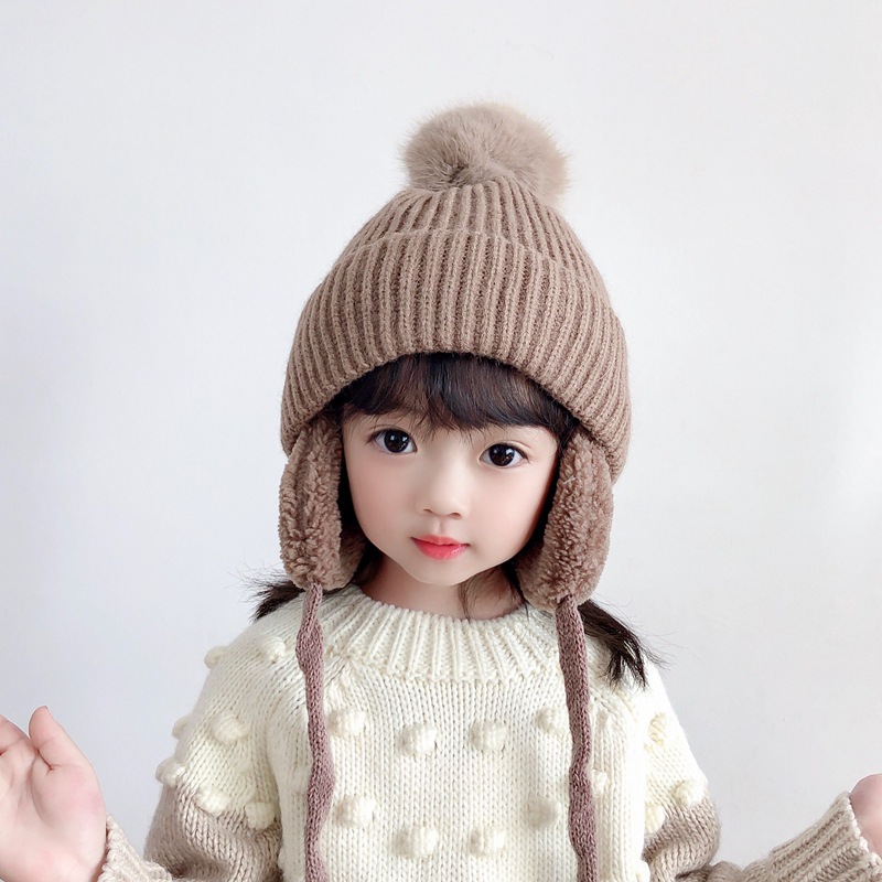 Children's Hats Autumn And Winter Warm Hats For Boys And Girls Baby Wool Hats Parent-Child Knitted Lei Feng Hats With Velvet Ear Protection details Picture