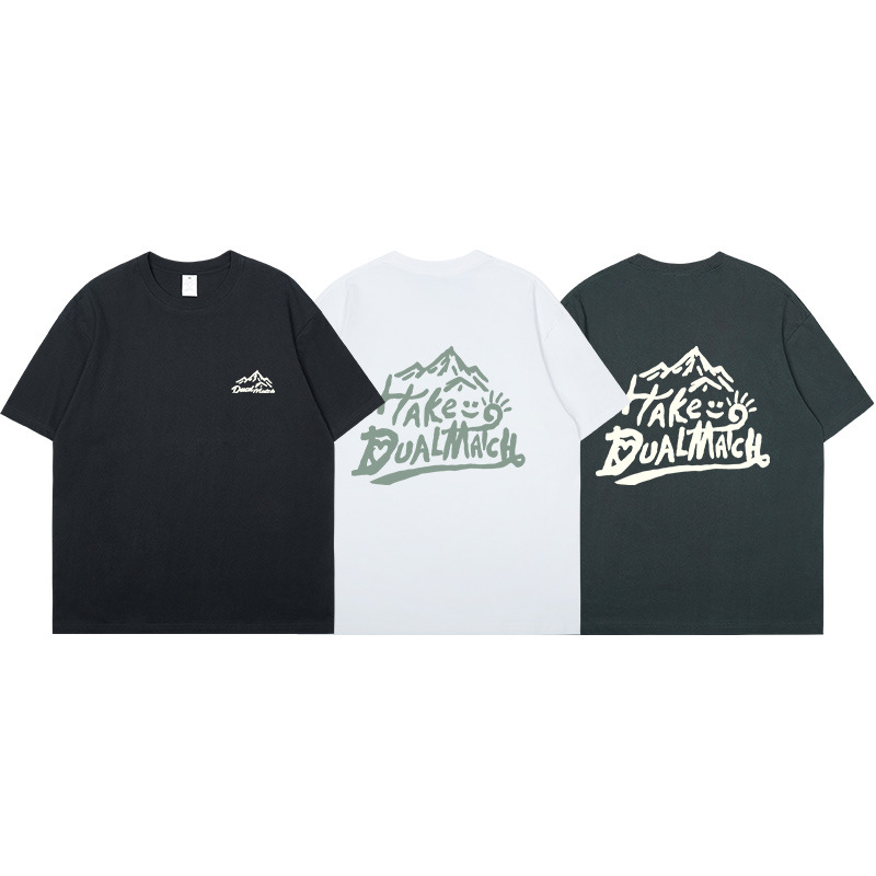 Mujer algodón manga corta verano 2022 nuevo algodón camiseta estampada holgada manga media ins pareja estudiante top trendy Item Picture