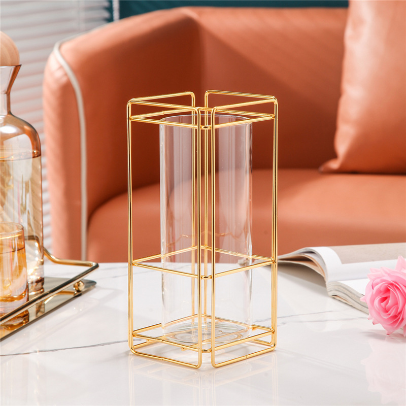 Square Glass Vase Home Decoration Living Room Table Sample Room Soft Decoration