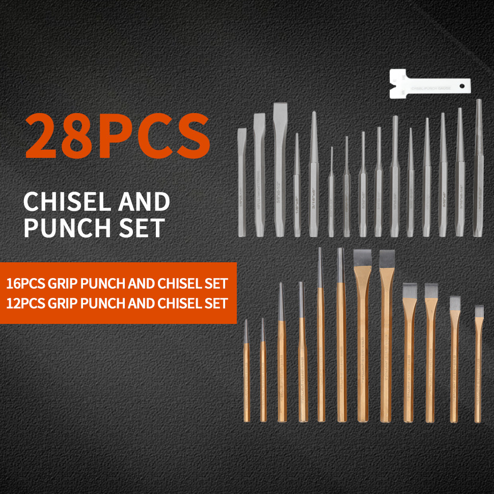 28PC chisel, flat chisel, flat chisel, iron alloy steel chisel, steel chisel, cement chisel, stone slotting, wall chiseling, welding slag