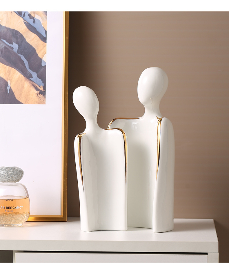 现代创意抽象人物陶瓷工艺品客厅电视柜酒柜装饰品艺术摆件伴手礼