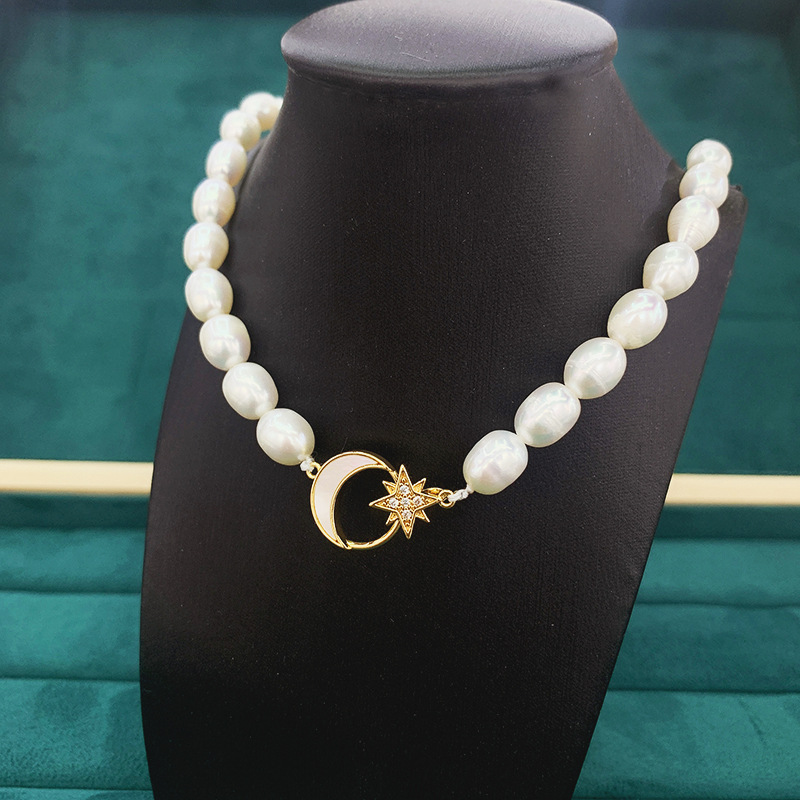 Fanchuxi 14k copper gold-plated star Moon ot buckle new and unique bracelet necklace sweater chain diy button accessory semi-finished product details Picture