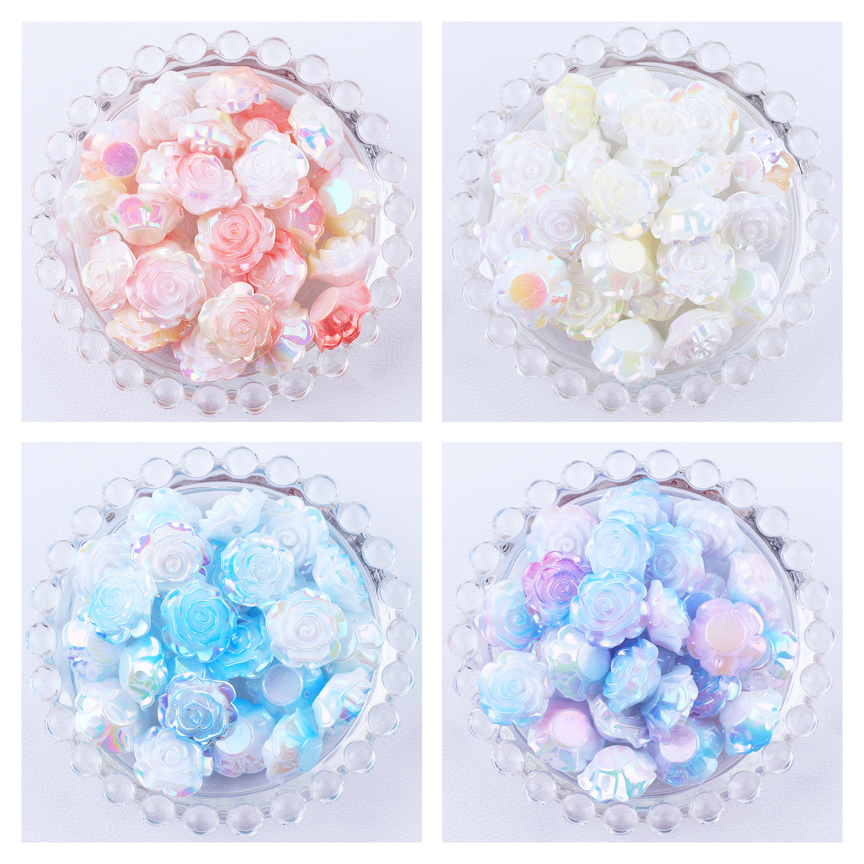 Diy Cream Glue With Holes Electroplating Rose Diy Mobile Phone Case Refrigerator Sticker Hairpin Accessories Resin Accessories Wholesale details Picture