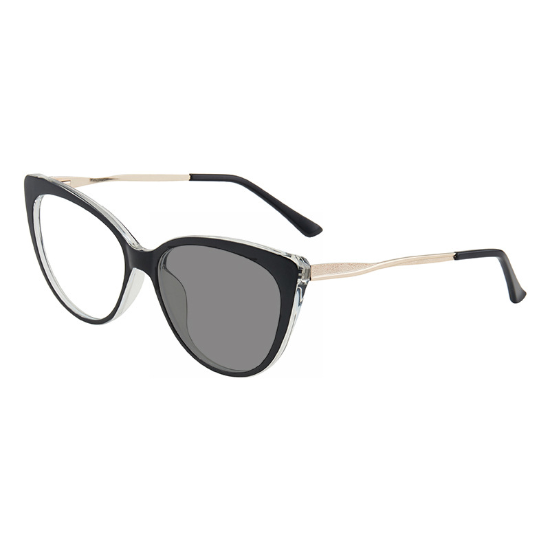 New fashionable anti-blue light glasses, cross-border European and American cat-eye frames, ins retro photosensitive color-changing glasses Item Picture