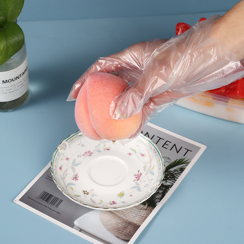 New PE food-grade disposable gloves, thickened disposable gloves for lobster, barbecue, beauty, hair care and household chores details Picture