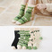 2022秋冬季女士新款绿色系中筒袜 精梳棉透气个性女袜一件代发图