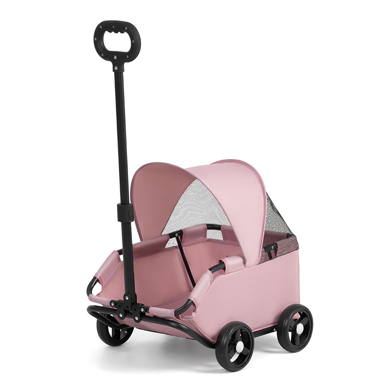 Small pet stroller, dog and cat teddy baby stroller, travel pet dog stroller, cross-border lightweight folding Item Picture