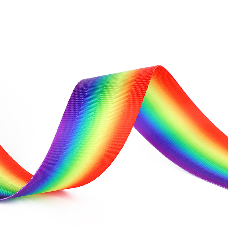 美联彩虹安全带 高强度耐磨涤纶织带 七彩织带 色彩鲜艳